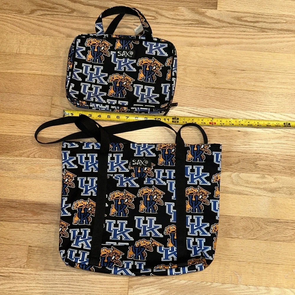 Vintage SAX University Kentucky Wildcats Zip Tote Bag & NWT Waterproof Pouch Set